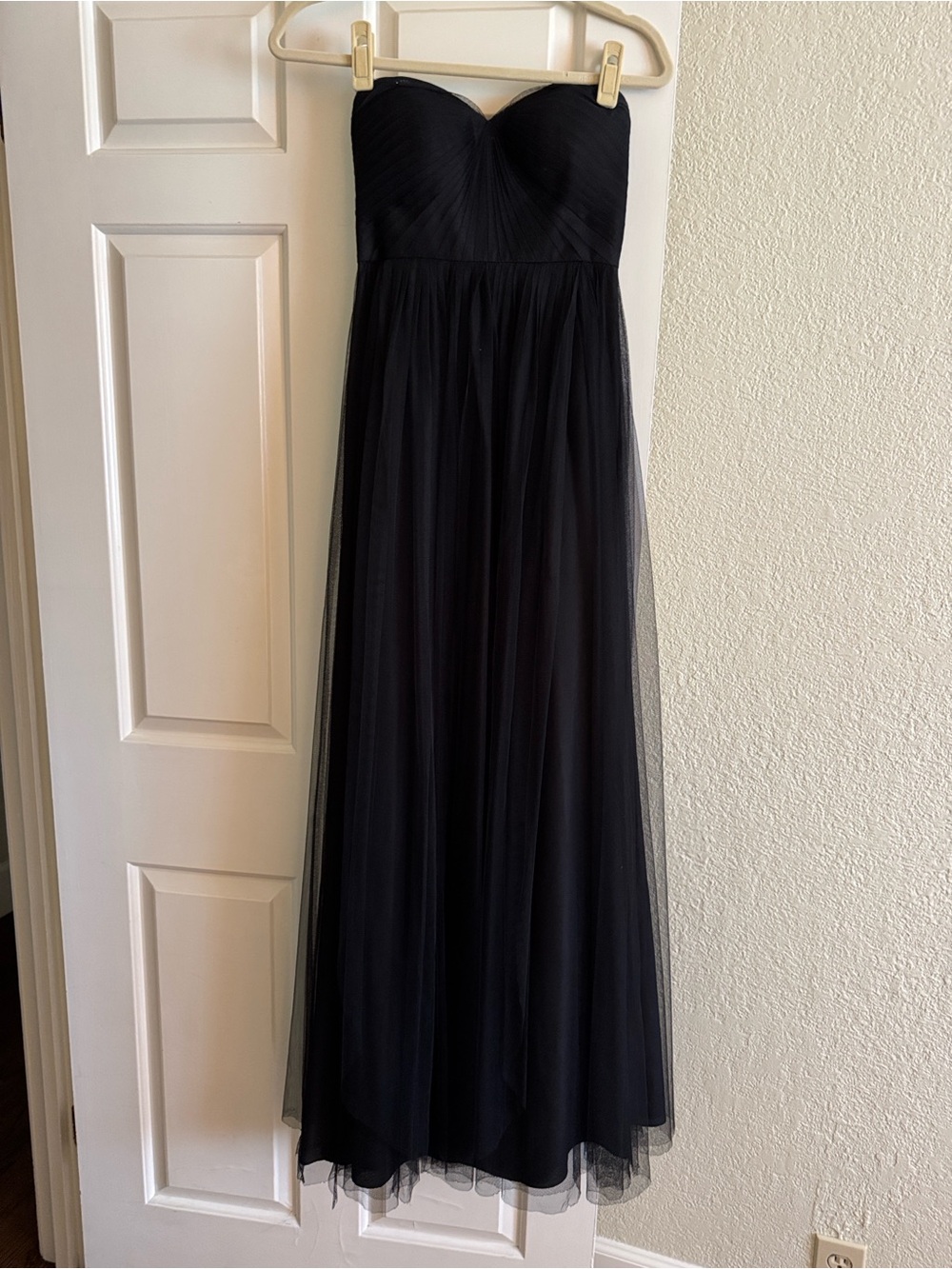Jenny Yoo Annabelle Strapless Black Tulle Evening Gown